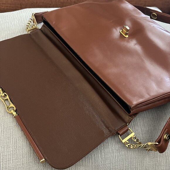 1970s Susan Gail Amber Suede Shoulder Bag with Original Tags  Susan Gail Leather Shoulder Bag Horsebit Clasp Vintage Equestrian Style Cognac